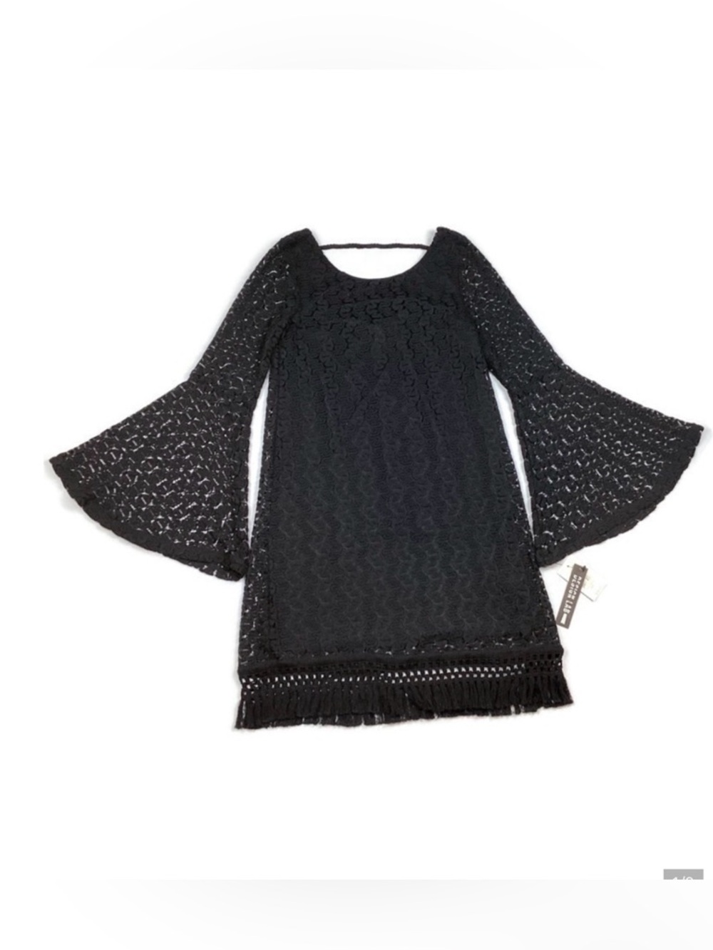 Design Lab Black Lace Bell Sleeve Mini Dress NEW!